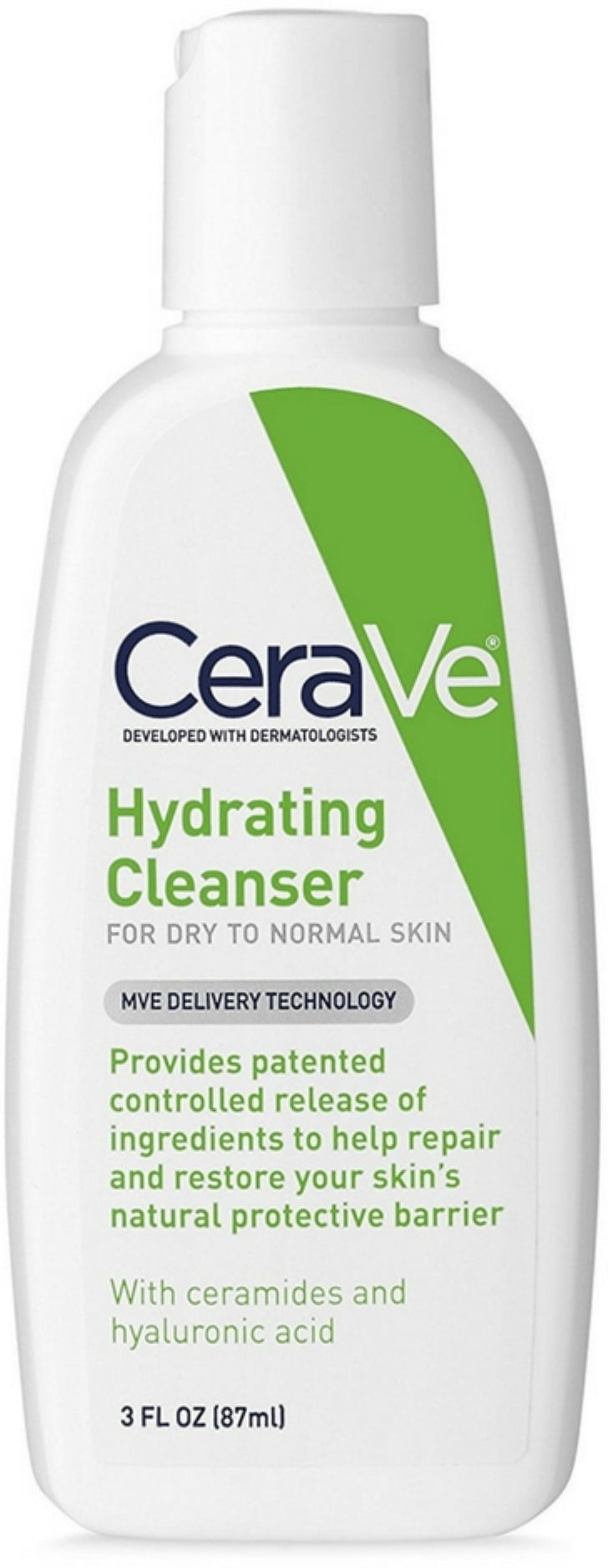 CeraVe Hydrating Face Wash with Hyaluronic Acid and Glycerin for Normal to Dry Skin - 3 fl oz