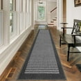 thumbnail image 4 of Findosom 2'x8' Hallway Runner Rug Non Slip Entryway Mat with Rubber Backing Machine Washable Laundry Runner Rug Long Indoor Doormat Entrance Floor Mat Runner for Garage Kitchen Laundry Black, 4 of 9