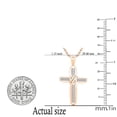 thumbnail image 5 of Dazzlingrock Collection Baguette White Diamond Religious Cross Pendant for Women with 18 Inch Gold Chain (0.25 ctw, Color I-J, Clarity I1-I2) in 18K Rose Gold, 5 of 6