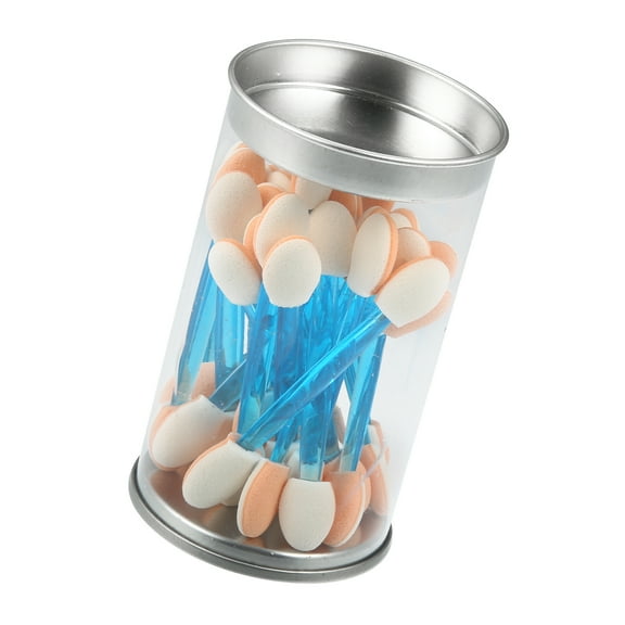 Vocoste 25 Pcs Dual Sides Eye Shadow Sponge Applicators with Container, Eyeshadow Brushes Makeup Applicator, Blue White