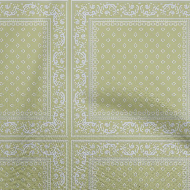 oneOone Velvet Light Green Fabric Geometric Craft Projects Decor Fabric Printed By The Yard 58 Inch Wide