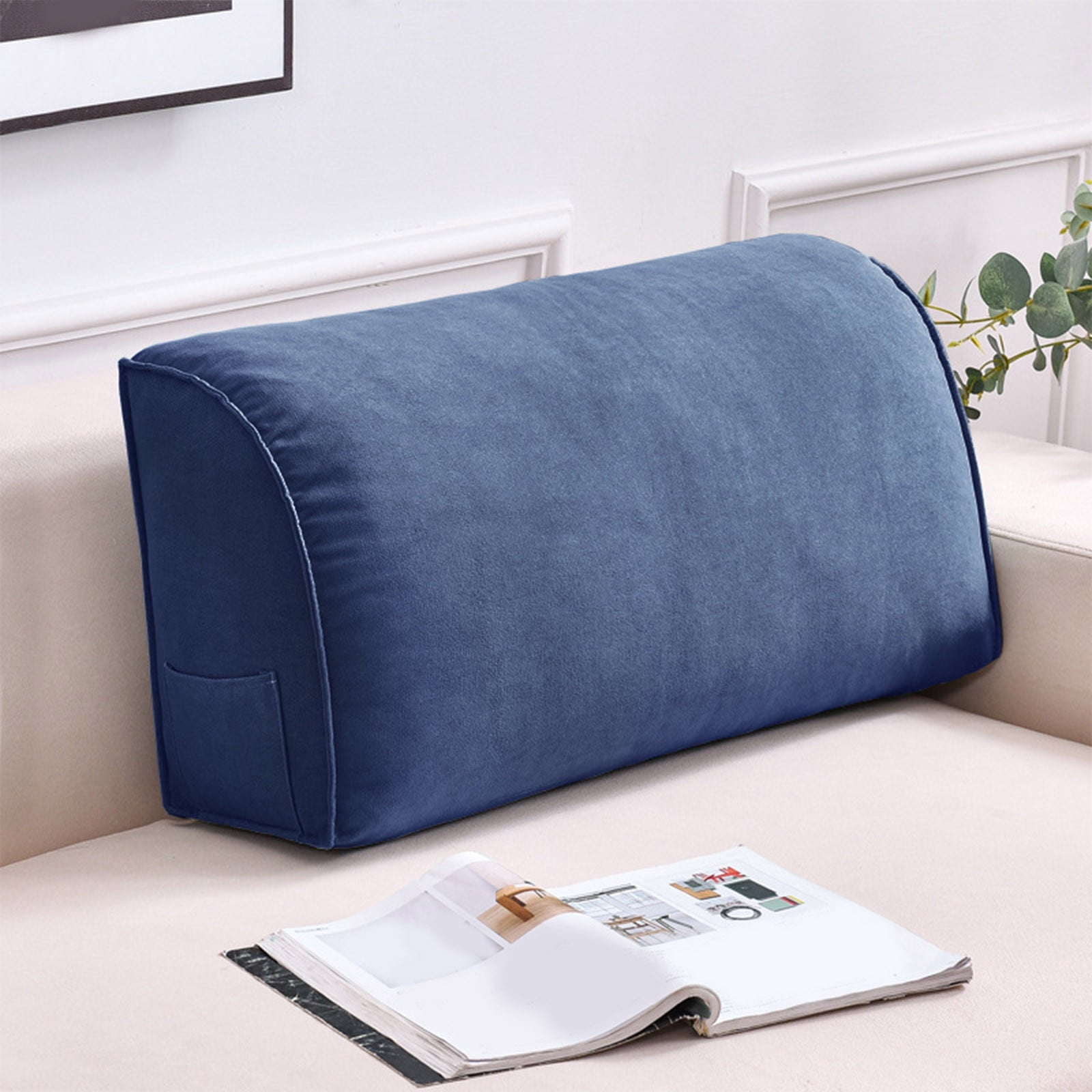 Extra Thick Wedge Back Cushion for Sofa and Bed, Orthopedic Lumbar Support Pillow with Removable Cover, Reading Headboard Pillow for Living Room, Waist Neck Back Pain Relief Comfort