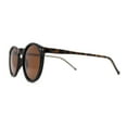 thumbnail image 3 of Polarized Hipster Round Keyhole Horn Rim Thin Plastic Sunglasses Tortoise Brown, 3 of 4