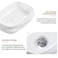 thumbnail image 4 of 23.6x16.9 Inch Rectangular Ceramic Vessel Sink, White Gloss Basin, 3D Ribbed Textured Design, Pre-Installed Drain, No Faucet Hole, Commercial-Grade Durability, 4 of 6