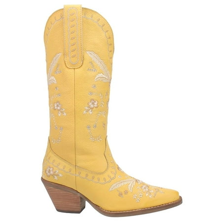

Dingo Womens Full Bloom Floral Round Toe Boots Knee High Mid Heel 2-3