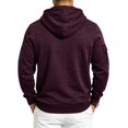thumbnail image 4 of FENGYOU Mens Heavyweight Fleece Lined Zip Up Hoodie Loose Fit Hooded Sweatshirt Multi Pocket Casual Jacket Outerwear Wine S, 4 of 7