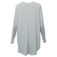 thumbnail image 3 of A2Y Women's Premium Solid Long Sleeve Round Hem Crew Neck Top Shirt Grey Mist L, 3 of 7