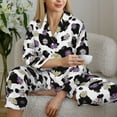 thumbnail image 6 of Uemuo Daisies Flowers Pattern Womens Pajama Sets,PJ Set for Women,Pajamas for Women Logo,Long Sleeve Pajama Set for Women,Soft Long Sleeve Top With Pants-Large, 6 of 9