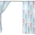 thumbnail image 4 of Coolnut 2PCS Multicolor Seahorses Sheer Gauze Door Curtains, 78"x55" Window Curtain Drapes for Living Room Kids Bedroom Window Treatment, 4 of 4
