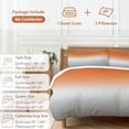 thumbnail image 6 of 3 Piece Burnt Orange Gray Ombre Duvet Cover Set Queen Size,Microfiber Comforter/Quilt Cover with Corner Ties and 2 Pillowcases,Modern Gradient Abstract Art All Season Soft Bedding with Zipper Closure, 6 of 8