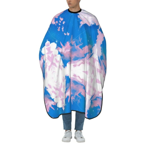 ZICANCN Hair Cutting Cape for Adults-Blue Sky Cape Salon Barber Cape for Hair Stylist Shampoo Capes Waterproof , 55x66 Inch