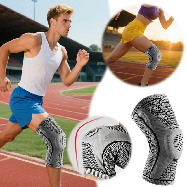 Knee Sleeve For Knee Compression Sleeve With Side Stabilizers & Injury | Men Women’s Knee Brace For Sports Running & Meniscus Tears Durable Support Without Bulk