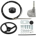 thumbnail image 3 of 12ft Boat Steering System Kit with 12.4in Steering Wheel Replacement for Yachts Fishing Boats, 3 of 7