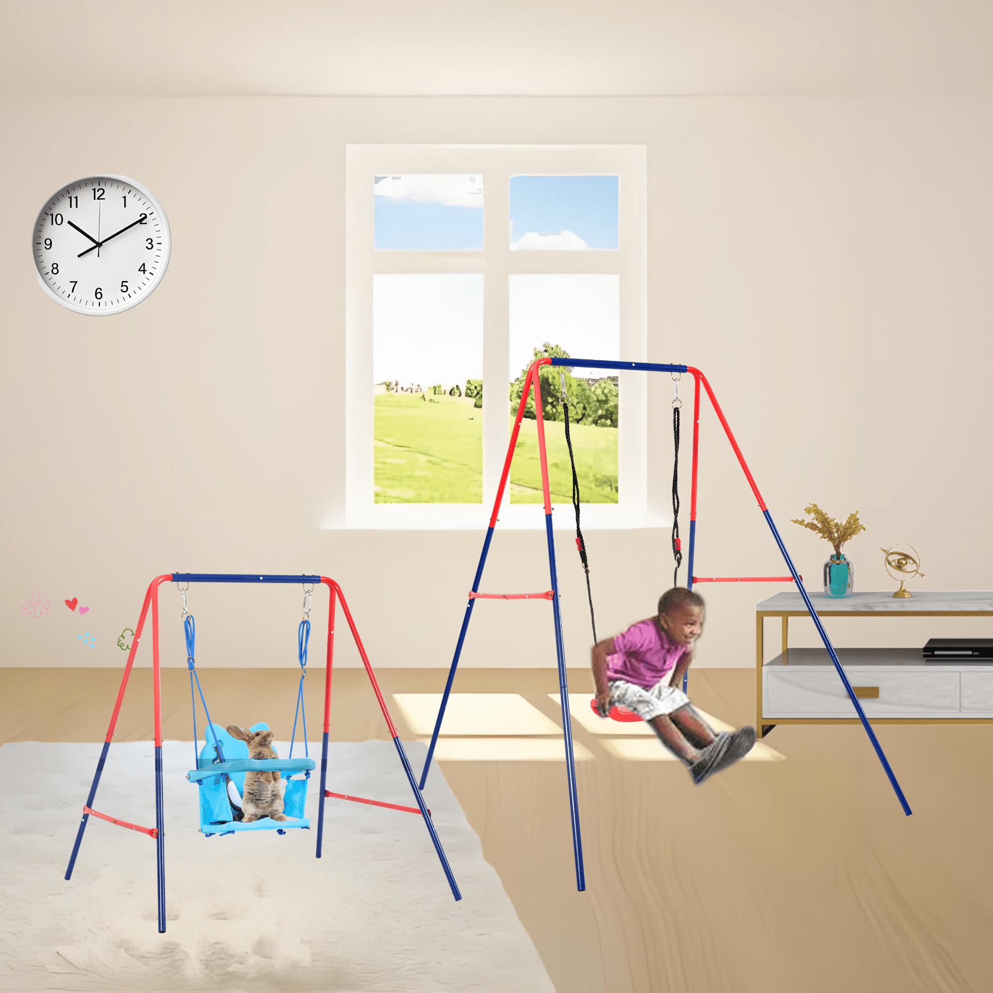 Delta Children FunZone Outdoor Metal 3-Piece Swing Set
