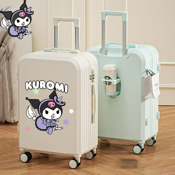 Maleta de dibujos animados Sanrioed Cinnamoroll Kuromi 20 22 24 pulgadas con ruedas Anime Kawaii Rueda silenciosa Estudiante Contraseña Regalo de viaje