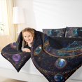 thumbnail image 5 of Manfei Boho Black Cat Twin Bedding, Mystic Cosmic Orbit Bedding Comforter Set, Black Teal, Black Reversible, 7pcs, 5 of 6