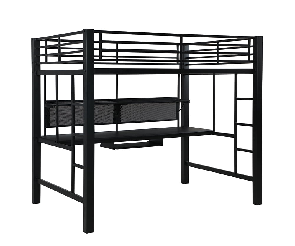 Full Workstation Loft Bed, Black - Walmart.com - Walmart.com