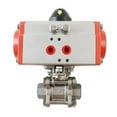 thumbnail image 2 of ECUTEE 1/2" DN15 Three-Pieces Pneumatic Ball Valve Single Acting Air Actuated 304 Stainless Steel Sturdy Durable for Pipe Systems Pure Production Lines, 2 of 13
