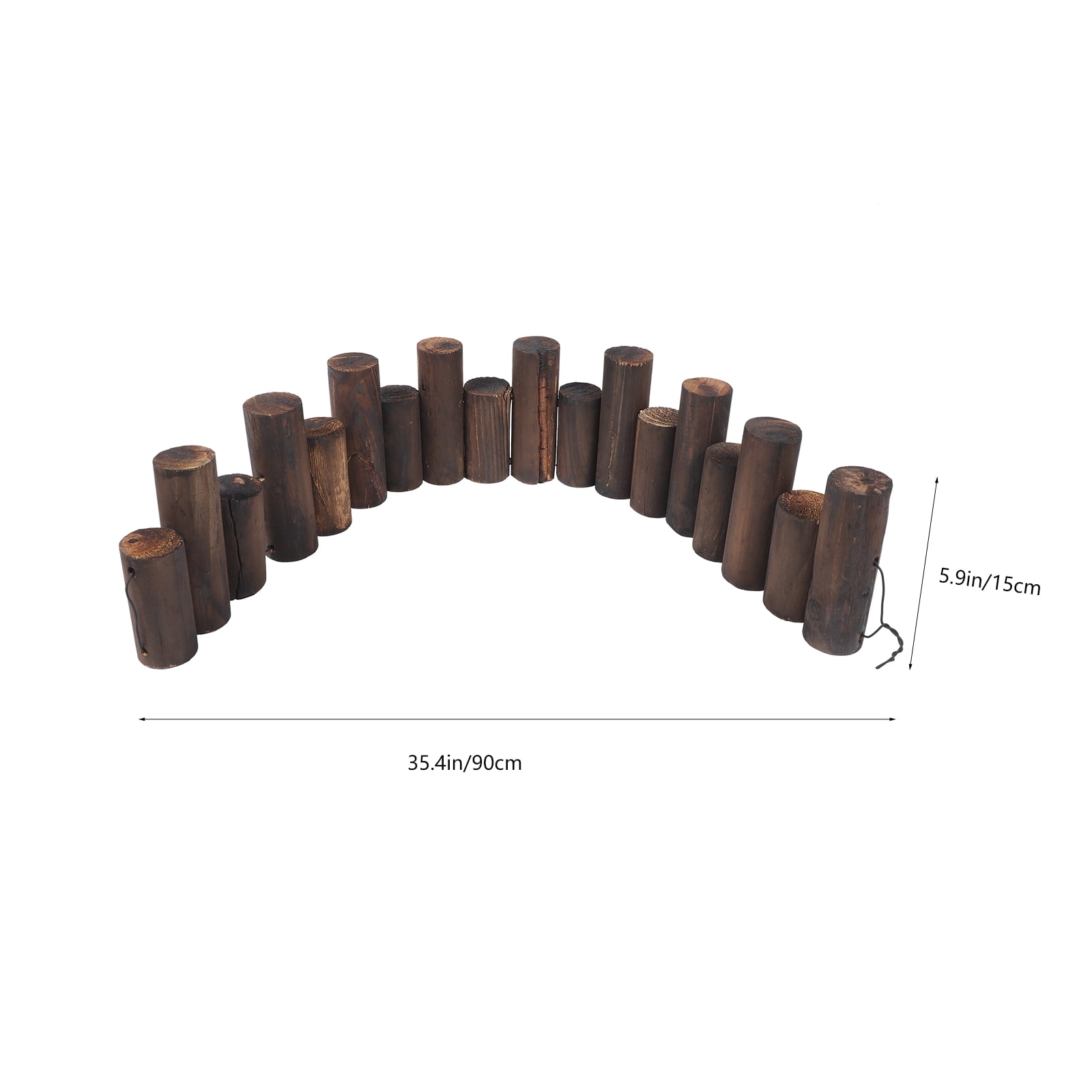 Soimiss Black Wood Garden Fence Outdoor Decorative Edging Border for Landscape and Yard