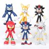 Jubasix 6 PCS Sonic Hedgehog Action Figures - The Sonic Action Figures Cake Toppers - Toys Birthday Gift Set