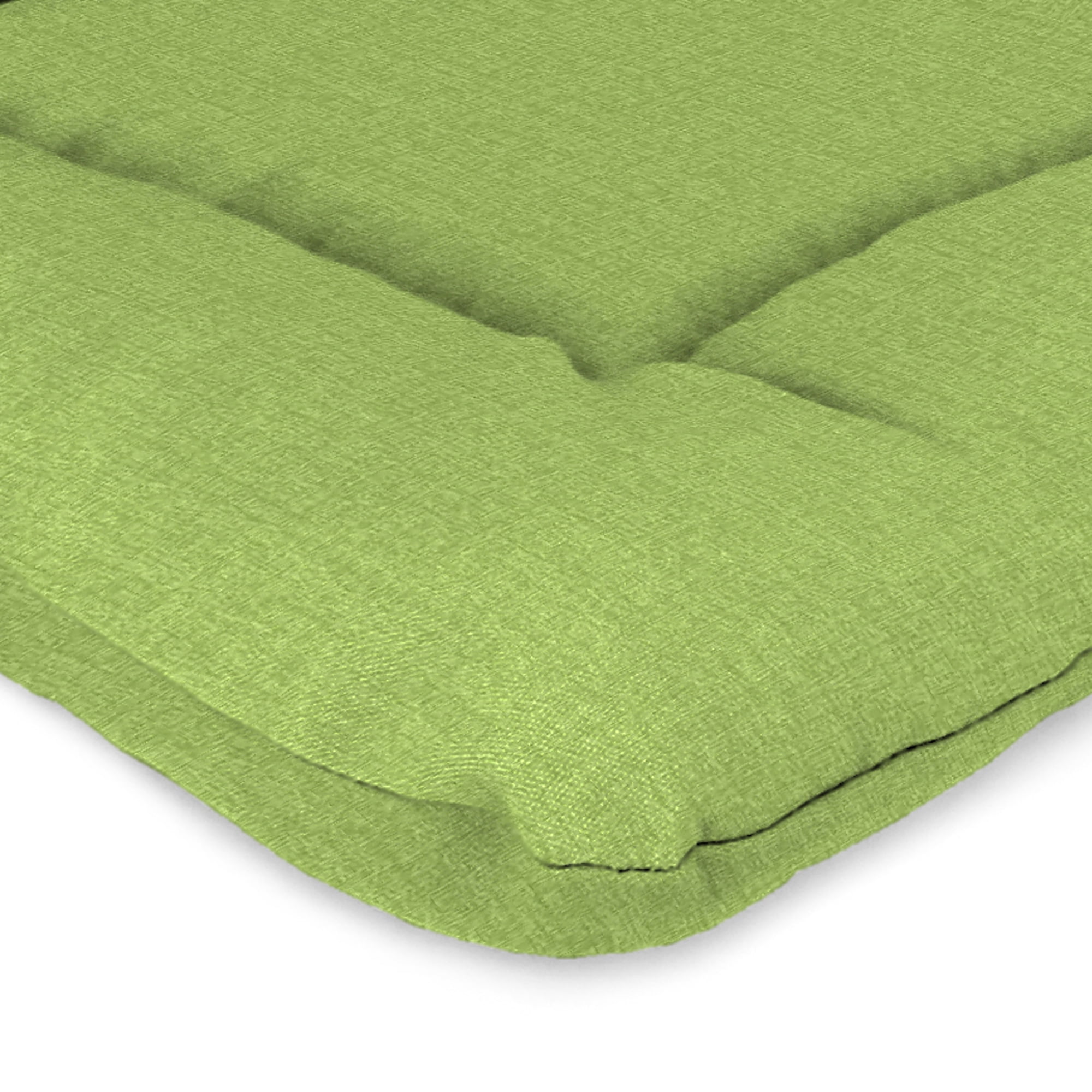 Jordan Manufacturing 38" x 21" McHusk Leaf Green Crosshatch Rectangular Outdoor Wrought Iron Chair Cushion with Ties and Hanger Loop