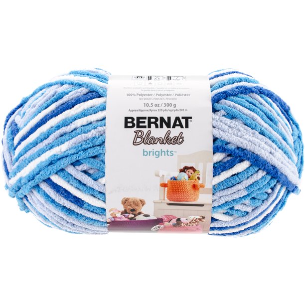Bernat Blanket Brights Yarn, Waterslide Varg, 10.5oz(300g), Super Bulky , Polyester Walmart