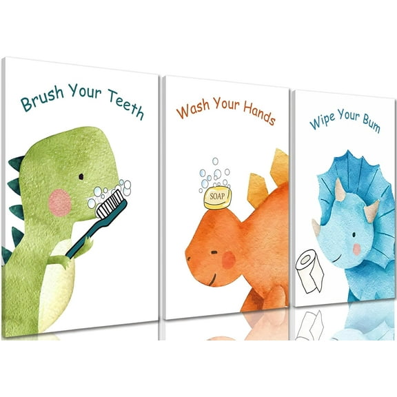 Hieng Rainbow Affirmation Wall Art I am Kind Brave Smart Posters Canvas Prints Girls Kids Toddler Baby Room Decor Pastel Boho Painting Pictures for Nursery Bedroom Bathroom