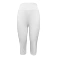 thumbnail image 4 of CUZIBR Women'S Capri Yoga Pants With Pocket High Waist Wide Leg Baggy Workout Stretch Pants Trendy Gym Running Everyday Activewear Cozy Dates Bottoms,White,L, 4 of 7