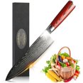 thumbnail image 1 of wonhag Damascus Chef Knife 67-Layer VG10 Stainless Steel 8 Inch Chef Knife Meat Cleaver G10 Red Handle Gift Box, 1 of 5