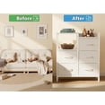 thumbnail image 7 of 5 Drawer Mobile File Cabinet with Open Storage Shelf, Rolling Printer Stand and Fabric Lateral Filing Cabinet for Home Office, Fits A4 or Letter Size Files, White, 7 of 7