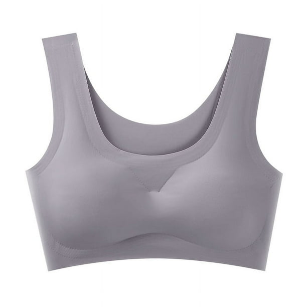 Ropa interior japonesa sin costuras de una pieza para mujer, sujetador deportivo de yoga con espalda descubierta de seda helada