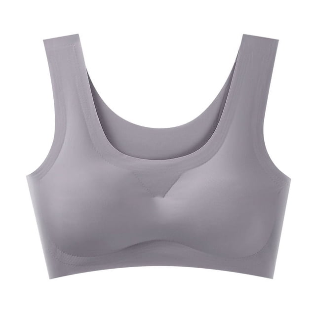 Ropa interior japonesa sin costuras de una pieza para mujer, sujetador deportivo de yoga con espalda descubierta de seda helada