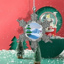 Vintage Christmas Ornaments,Christmas Tree Snowflake Picture Frame Ornament Holiday Keepsake Gift Home Decor Christmas Decorations Xmas Gifts Pendant with Photo Frame Christmas Tree (Silver)