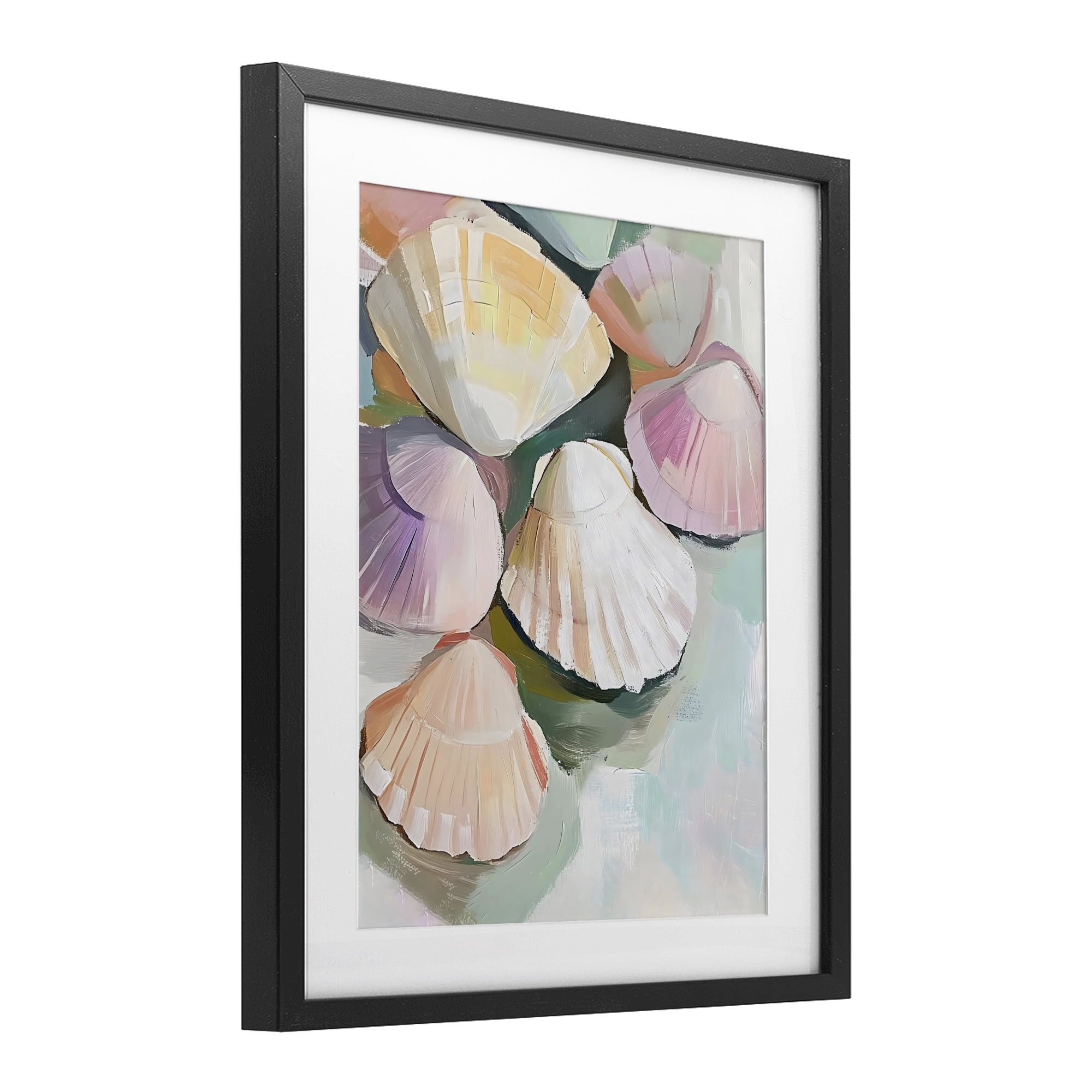 Stupell Industries Pink Seashells Marine Collection Black Framed Print Under Glass, design by The Prints Vibe