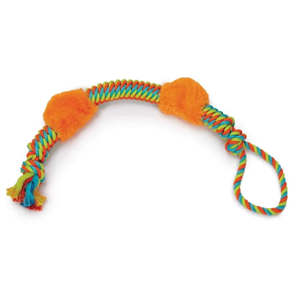 Large Breed Interactive 29 Inch Dog Rope Toy Bright Durable Double Plush Squeak (Full Set - All 3 Toys)