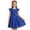 Blue, variant on Girls Lace Dress With Puff Sleeves And Front Zipper Elegant Summer Casual Party Wear For Toddlers Girl Kids Dresses