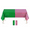 1x2.7m Pink+Green 2-pack, variant on FBASport Sage Green Plastic Tablecloths for Rectangle Tables, Light Green Disposable Tablecloth, Waterproof Sage Green Table Cover for Birthday Bridal Wedding Baby Shower Party Decorations