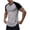 Gray mens shirts, variant on Mens Slim Fit V Neck T Shirts Trendy Curved Hem Color Block Raglan Shirts Casual Workout Gym T-shirts Summer Tops Silver,L