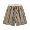 thumbnail image 3 of YLSDY Fashion Mens Athletic Shorts with Pockets Elastic Waist Drawstring Quick Dry Lightweight Hiking Shorts for Running Workout Khaki XXXXL, 3 of 7
