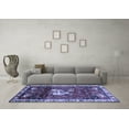 thumbnail image 3 of Ahgly Company Machine Washable Indoor Square Animal Blue Traditional Area Rugs, 5' Square, 3 of 4