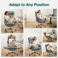thumbnail image 4 of Hoffree Criss Cross Office Chair with Reversible Armrests, Big and Tall Desk Chair with Footrest, Reclining Ergonomic Computer Chair with Adjustable Headrest, Executive Fabric Chair for Home, Gray, 4 of 10