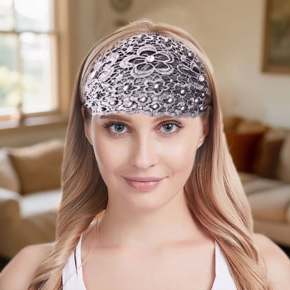Elegant Floral Beaded Wide Headbands Set For Women Fashion Hair Accessories With Casual Attire