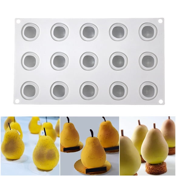 Molde de silicona con forma de pera Jadeshay 15 cavidades compacto liviano 295*171*49MM