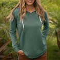 thumbnail image 2 of Hoodies for Women Fall 2026 Tops Long Sleeve Lightweight Pullover Sweatshirts Fashion V Neck Drawstring Shirts, 2 of 4