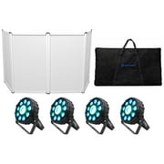 4) Chauvet DJ FX Par 9 DMX Multi-Effect LED, SMD RGB+UV Strobe Par Lights+Facade