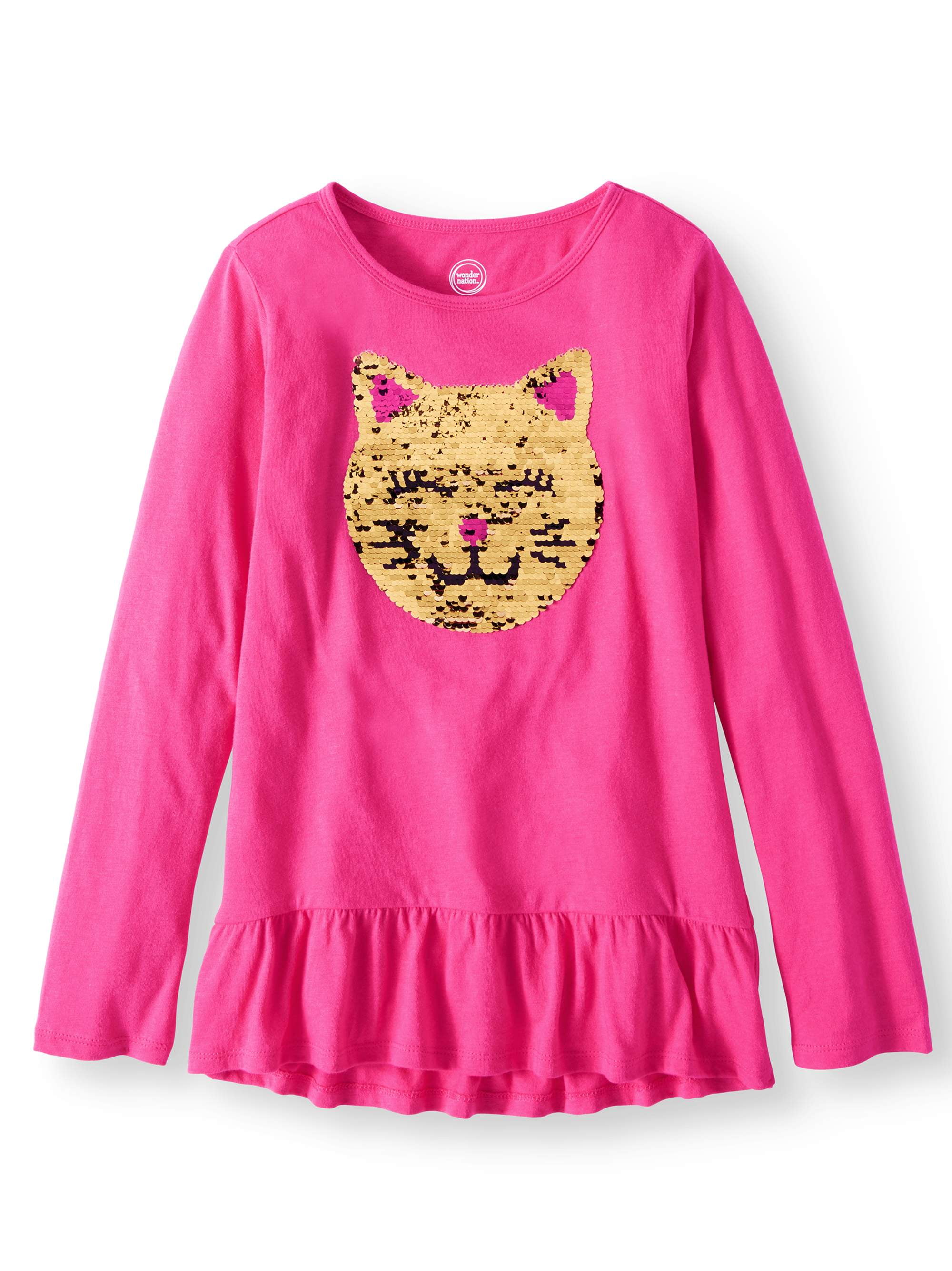 girls long sleeve ruffle shirt