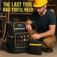 thumbnail image 2 of Tool Backpack,GOCHIFIX Heavy Duty Tool Bag with Hard Bottom,Laptop Compartment and Multiple Pockets,Black, 2 of 7