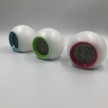 MLINS  Perpetual Calendar Alarm Clock LED Bedroom Clocks Travel Child