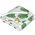 thumbnail image 2 of Salouo Frogs And Tropical Leaves Print Bed Blankets,Flannel Blanket Comfortable Air Conditioning Blanket Lightweight Blanket for Sofa Bed Travel & Couch -60"x50", 2 of 8