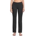 thumbnail image 4 of HISKYWIN Inner Pocket Yoga Pants 4 Way Stretch Tummy Control Workout Running Pants, Long Bootleg Flare Pants HF2-Black-XL, 4 of 4